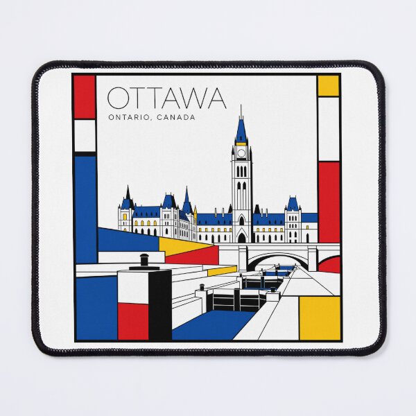 Item preview, Ottawa Mondrian style poster 3D designed and sold by CMYKStudio.