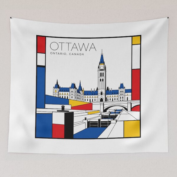 Item preview, Ottawa Mondrian style poster 3D designed and sold by CMYKStudio.