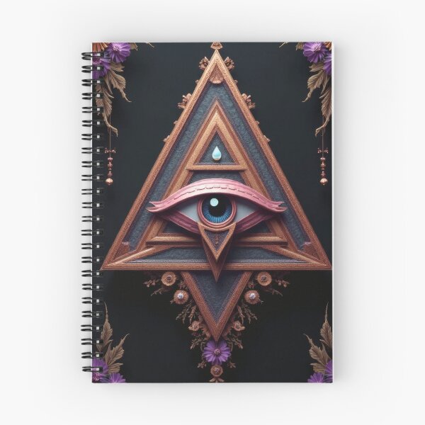 Item preview, The all-seeing eye in the geometric triangle and flowers designed and sold by Mianku | Für das Leben.