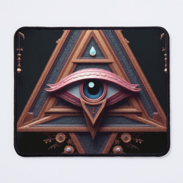 Item preview, The all-seeing eye in the geometric triangle and flowers designed and sold by Mianku | Für das Leben.