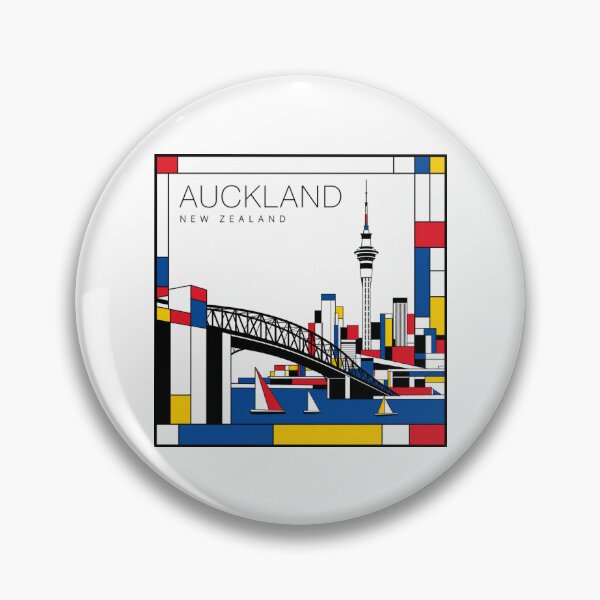 Item preview, Auckland Mondrian style poster 3D designed and sold by CMYKStudio.