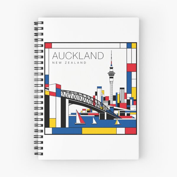 Item preview, Auckland Mondrian style poster 3D designed and sold by CMYKStudio.