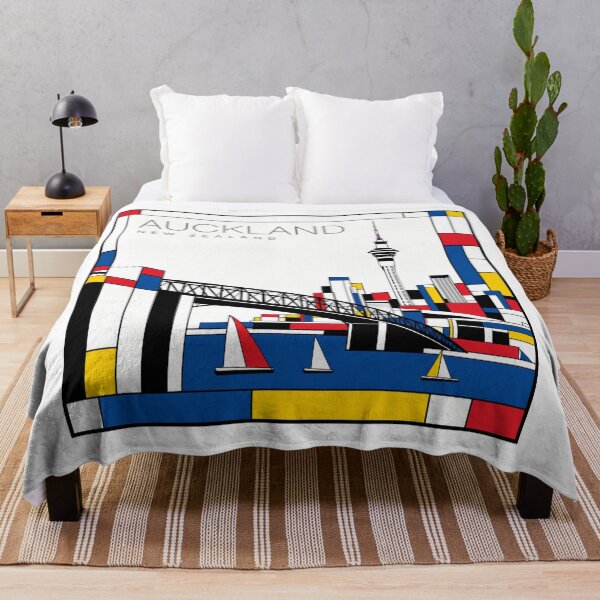 Item preview, Auckland Mondrian style poster 3D designed and sold by CMYKStudio.