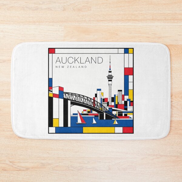 Item preview, Auckland Mondrian style poster 3D designed and sold by CMYKStudio.