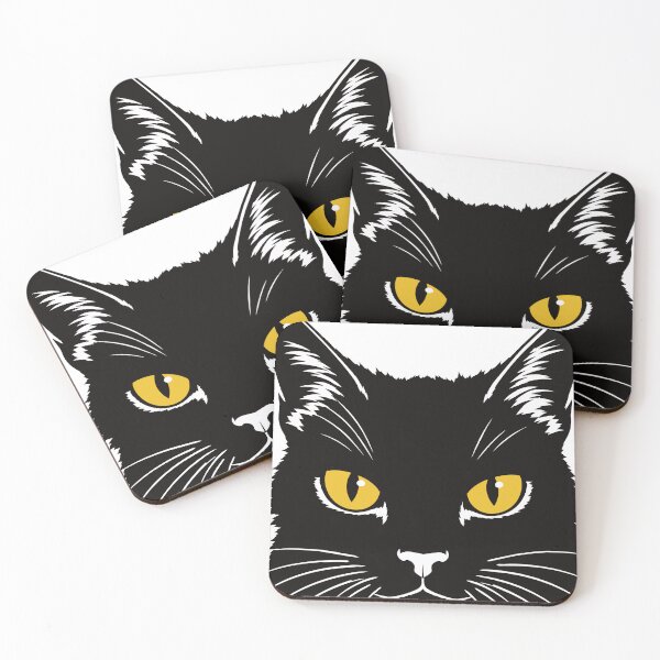 Item preview, Black Cat Face - Bold Graphic Feline Portrait Illustration designed and sold by medicalkinoko.