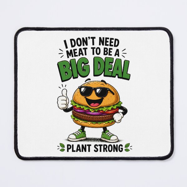 Item preview, I Dont Need Meat to Be a Big Deal Funny Vegan Burger Design. designed and sold by The-T-In-Retro.