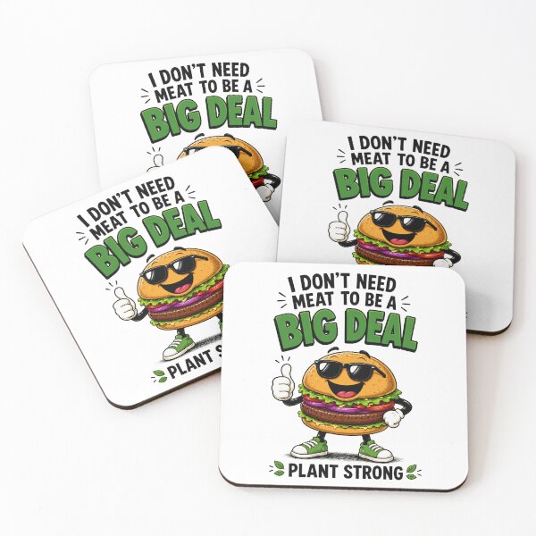 Item preview, I Dont Need Meat to Be a Big Deal Funny Vegan Burger Design. designed and sold by The-T-In-Retro.
