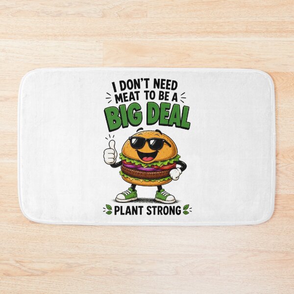 Item preview, I Dont Need Meat to Be a Big Deal Funny Vegan Burger Design. designed and sold by The-T-In-Retro.