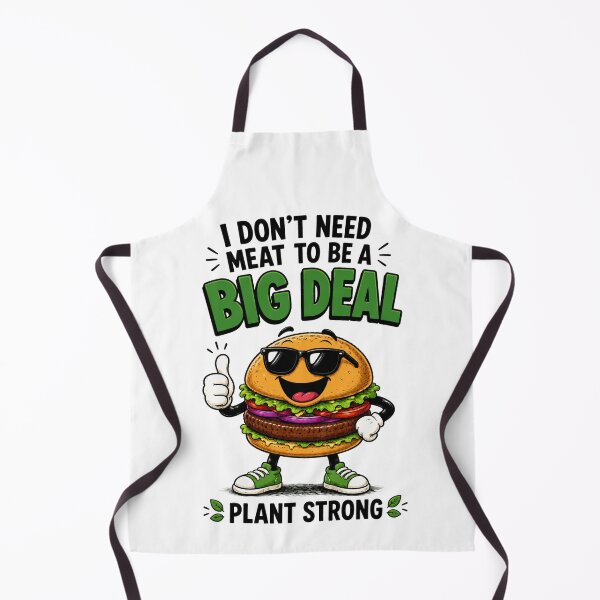 Item preview, I Dont Need Meat to Be a Big Deal Funny Vegan Burger Design. designed and sold by The-T-In-Retro.