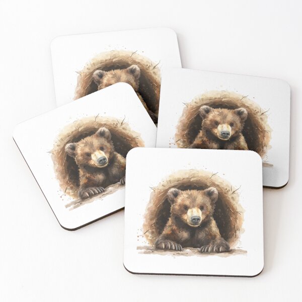 Item preview, Bear Cub | Cute Woodland Animal Watercolor Art designed and sold by Mandayartstudio.