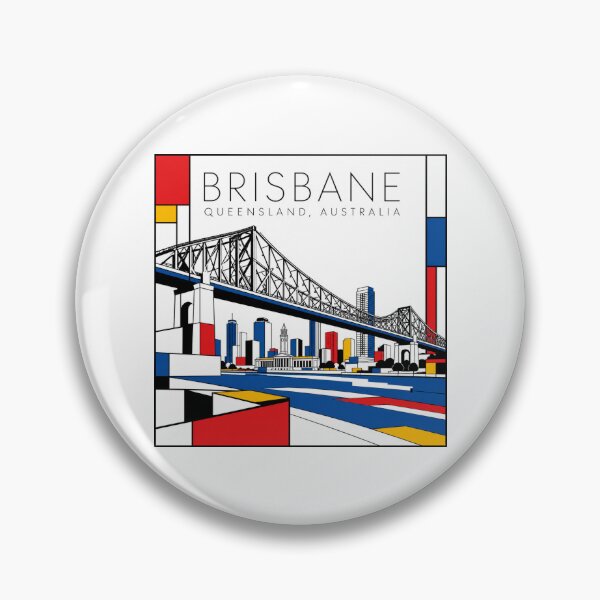 Item preview, Brisbane Mondrian style poster 3D designed and sold by CMYKStudio.