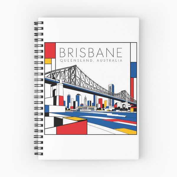 Item preview, Brisbane Mondrian style poster 3D designed and sold by CMYKStudio.