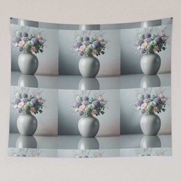 Item preview, Pastel Flower Bouquet in White Vase, Soft Botanical Still Lifec designed and sold by NarjaShop.