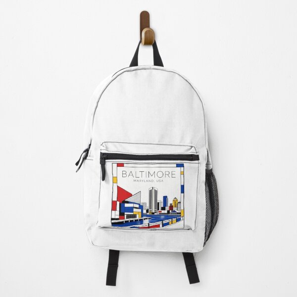 Artikelvorschau, Baltimore-Poster im Mondrian-Stil, 3D entworfen und verkauft von CMYKStudio.
