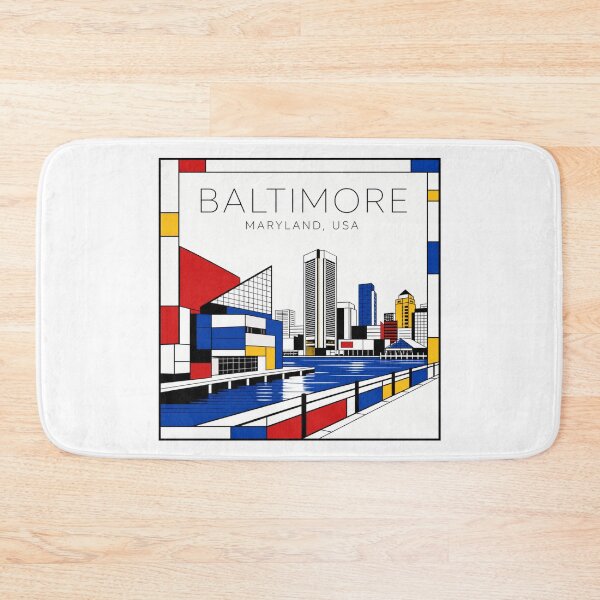 Item preview, Baltimore Mondrian style poster 3D designed and sold by CMYKStudio.