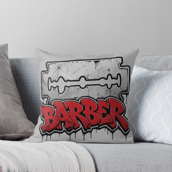 Item preview, Silver Razor Blade Barber Red Graffiti Streetwear Art designed and sold by Barber MD Culture.