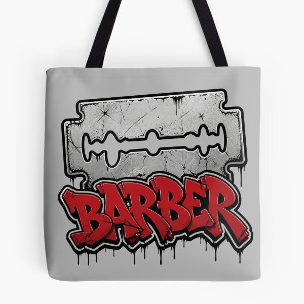 Item preview, Silver Razor Blade Barber Red Graffiti Streetwear Art designed and sold by Barber MD Culture.