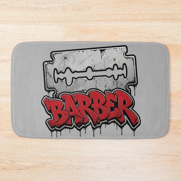 Item preview, Silver Razor Blade Barber Red Graffiti Streetwear Art designed and sold by Barber MD Culture.