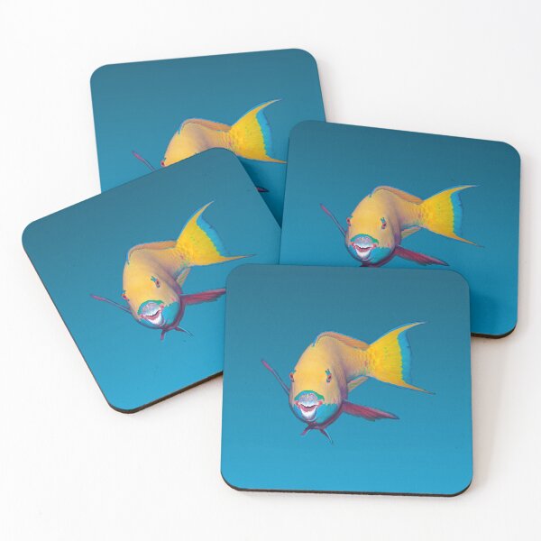Item preview, Parrotfish Cutout * Light to Dark Blue Gradient Ocean Art |  designed and sold by Photo & Design Ute Niemann.