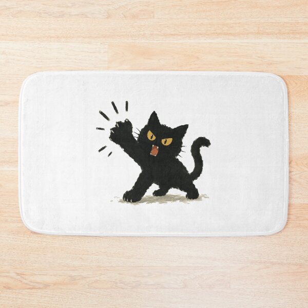 Item preview, Angry Black Cat - Hissing Feline Illustration designed and sold by medicalkinoko.