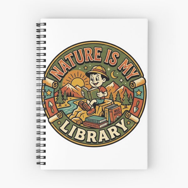 Item preview, Nature Is My Library Vintage Retro Reading Outdoors Badge designed and sold by lovepower.