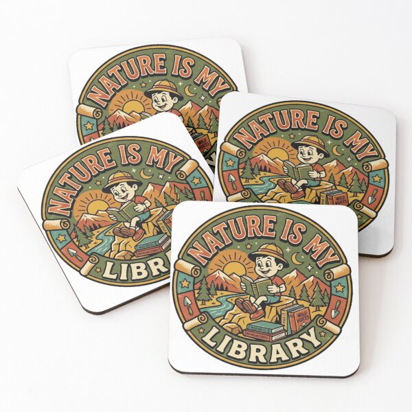 Item preview, Nature Is My Library Vintage Retro Reading Outdoors Badge designed and sold by lovepower.
