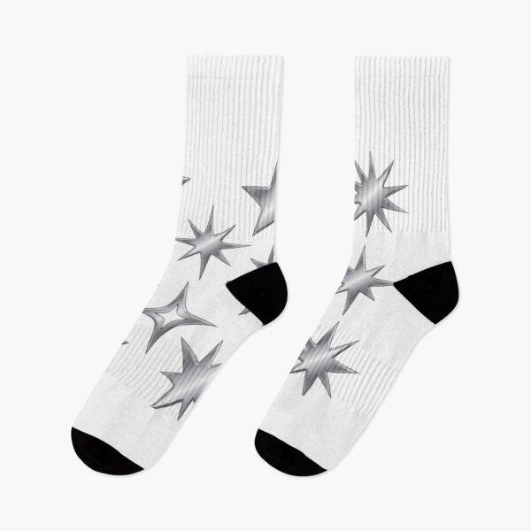 Item preview, Silver Metallic Y2K Star Pattern Design designed and sold by BlackLoverArt.