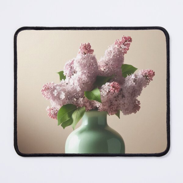 Item preview, Pink Lilac Flowers in Mint Green Vase, Soft Spring Floral Still Life designed and sold by NarjaShop.