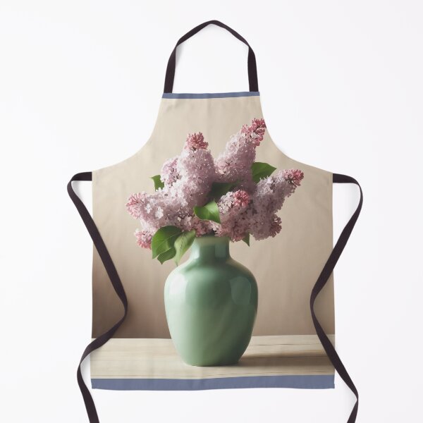 Item preview, Pink Lilac Flowers in Mint Green Vase, Soft Spring Floral Still Life designed and sold by NarjaShop.