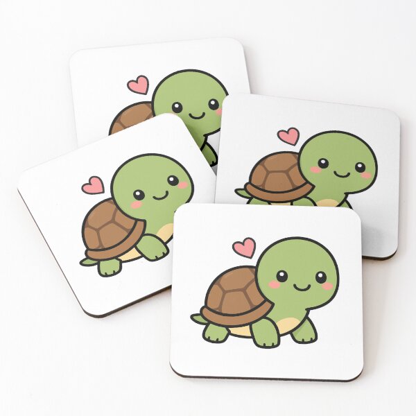 Item preview, Cute Kawaii Turtle With Heart Adorable Animal Lover Design designed and sold by VectorForge Studio.