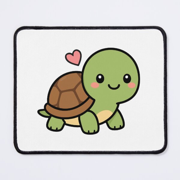 Item preview, Cute Kawaii Turtle With Heart Adorable Animal Lover Design designed and sold by VectorForge Studio.