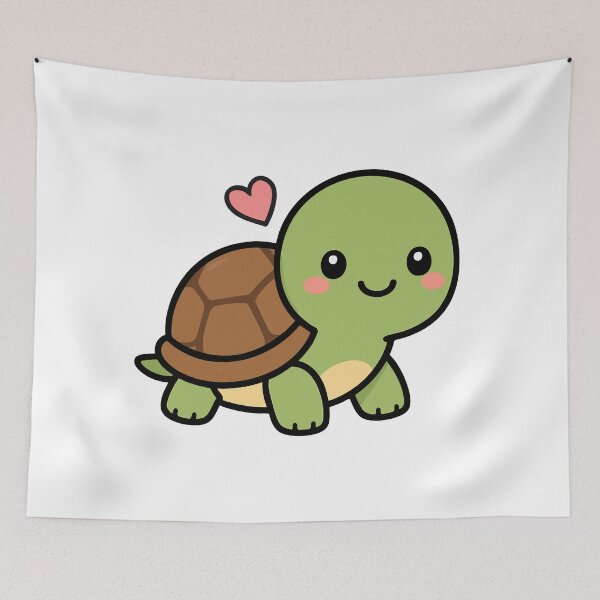 Item preview, Cute Kawaii Turtle With Heart Adorable Animal Lover Design designed and sold by VectorForge Studio.