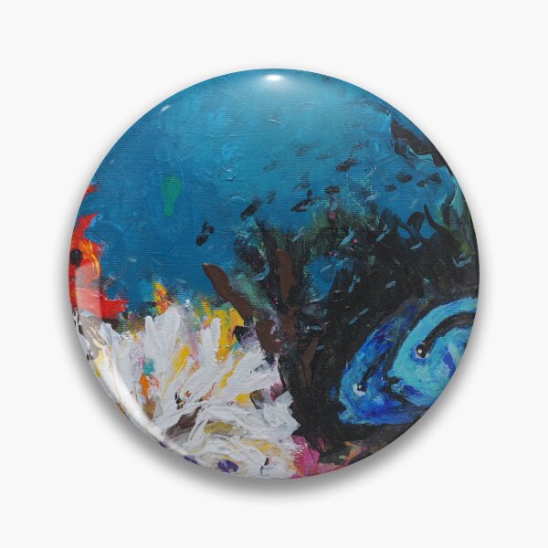 Item preview, Blue Fish Dancing Among the Colorful Coral Reef designed and sold by MiCarmoart.