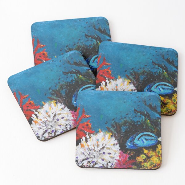 Item preview, Blue Fish Dancing Among the Colorful Coral Reef designed and sold by MiCarmoart.