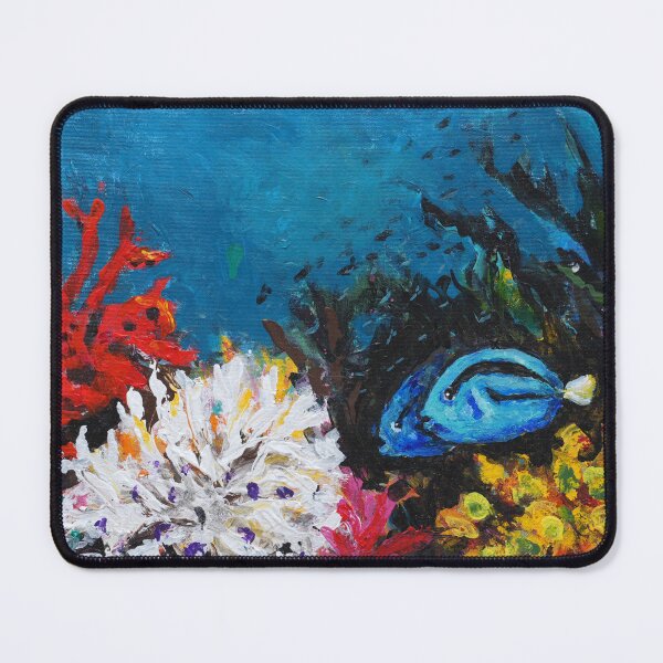 Item preview, Blue Fish Dancing Among the Colorful Coral Reef designed and sold by MiCarmoart.