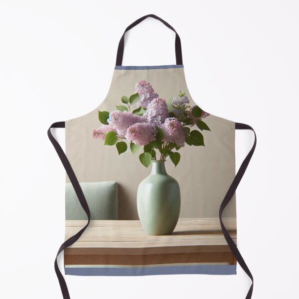 Item preview, Pink Lilac Flowers in Mint Green Vase, Pastel Spring Floral Still Life designed and sold by NarjaShop.