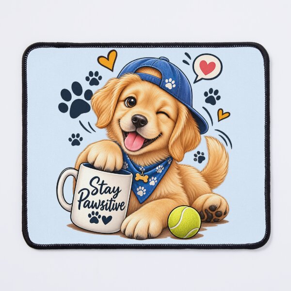 Item preview, Cute Golden Retriever Puppy Stay Pawsitive | Funny Dog Lover Gift designed and sold by Rohinirohi029.