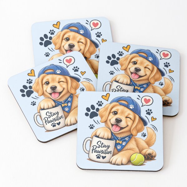 Item preview, Cute Golden Retriever Puppy Stay Pawsitive | Funny Dog Lover Gift designed and sold by Rohinirohi029.