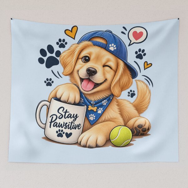Item preview, Cute Golden Retriever Puppy Stay Pawsitive | Funny Dog Lover Gift designed and sold by Rohinirohi029.