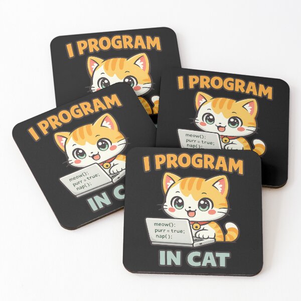 Item preview, I Program in Cat - Funny Programmer Cat Coding designed and sold by TeeTimeTreasure.
