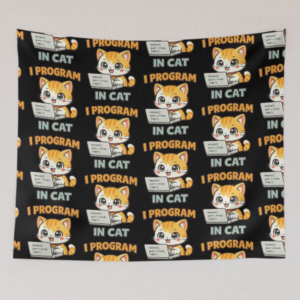 Item preview, I Program in Cat - Funny Programmer Cat Coding designed and sold by TeeTimeTreasure.