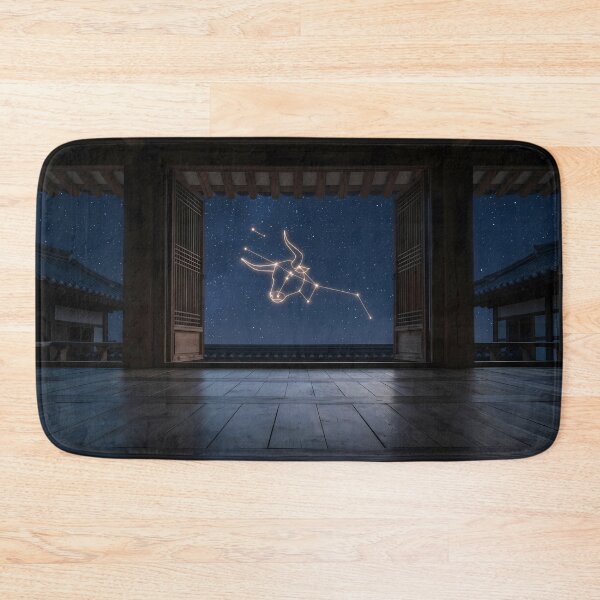 Item preview, Taurus Constellation over a Traditional Hanok: Sturdy Cosmic Guardian | Fine Art Print designed and sold by SOOstudio73.