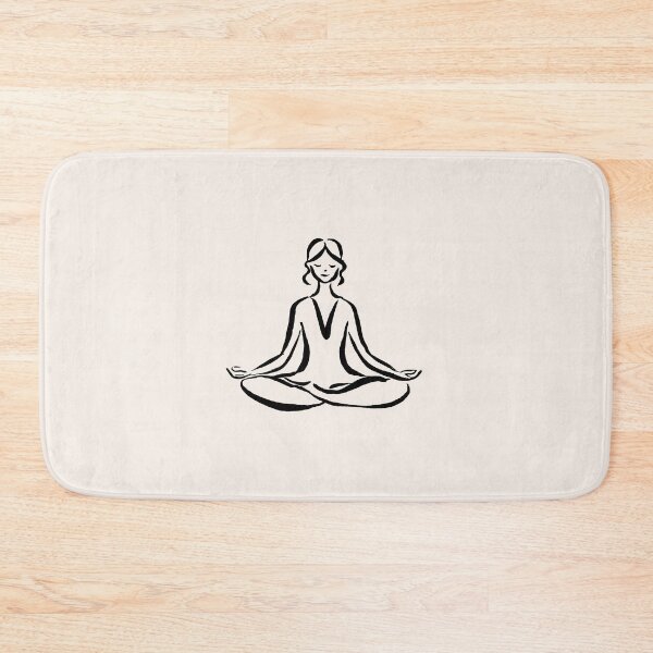 Item preview, Meditating Woman Yoga Mindfulness Line Art designed and sold by jianina-alondra.