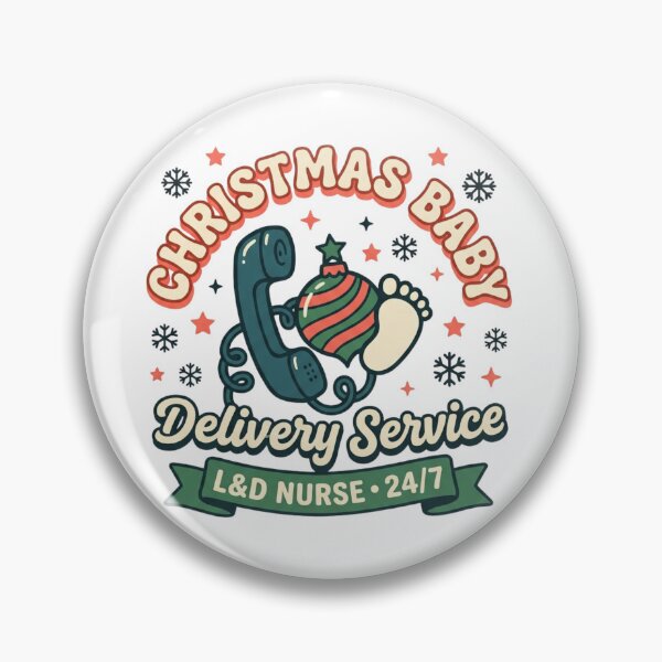 Item preview, Christmas Baby Delivery Service L&D Nurse 24/7 Retro Holiday designed and sold by raedattia.
