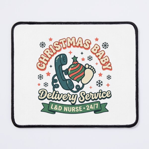 Item preview, Christmas Baby Delivery Service L&D Nurse 24/7 Retro Holiday designed and sold by raedattia.