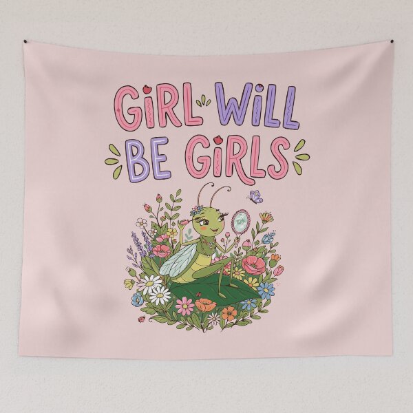 Item preview, Girls Will Be Girls Praying Mantis Cottagecore Tee Funny Bug Humor designed and sold by Colorfulman.