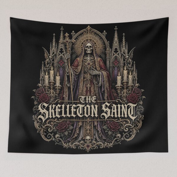 Item preview, Halloween Skeleton Saint – Gothic Holy Macabre Art designed and sold by Uglyandcute.