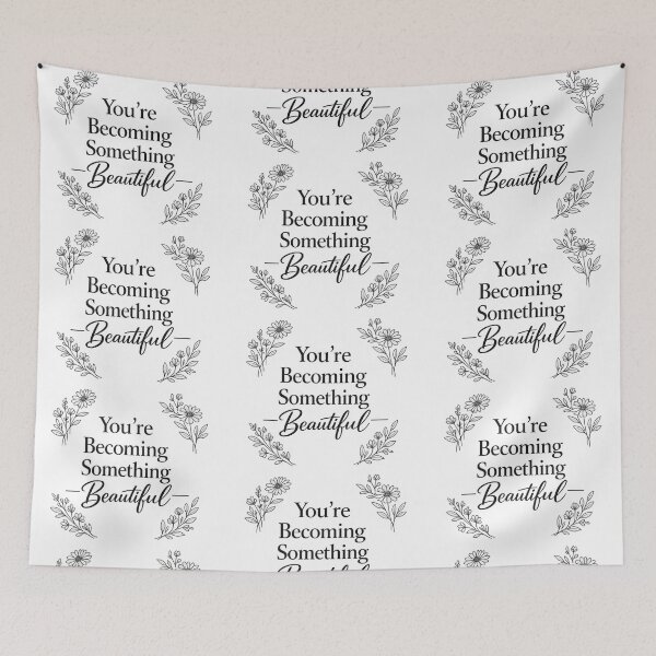 Item preview, You’re Becoming Something Beautiful – Minimalist Floral Line Art Quote Design designed and sold by EdgeSphere.