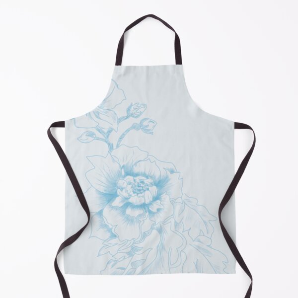 Item preview, Delicate Light Blue Peony Line Drawing designed and sold by JulesGoyco.