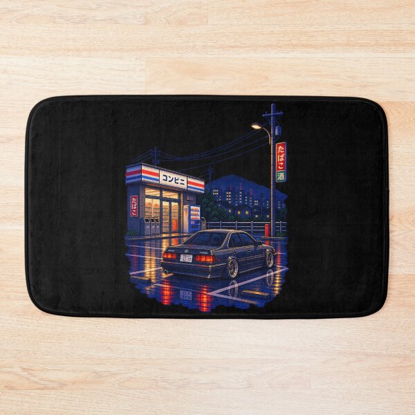 Item preview, Retro Japanese Night Ride – Pixel Car Culture designed and sold by BYVOK.
